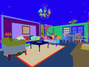 retro simple european living room restaurant 1748 3D Model