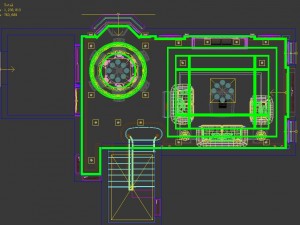 retro simple european living room restaurant 1748 3D Model
