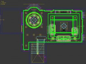 retro simple european living room restaurant 1748 3D Model