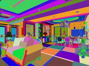retro simple european living room restaurant 5104 3D Модель