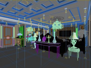 retro simple european living room restaurant 5104 3D Модель