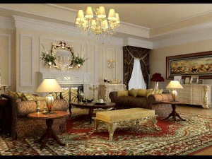 レトロなヨーロッパのリビング ルーム 1717 3Dモデル