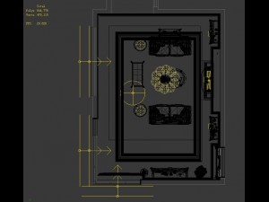 retro european living room 1717 3D Model