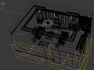 retro european living room 1717 3D Model