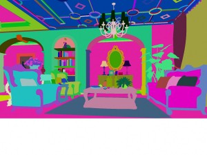 retro european living room 1729 Modèle 3D