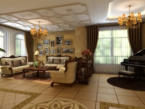 retro european living room 1730 3D Model