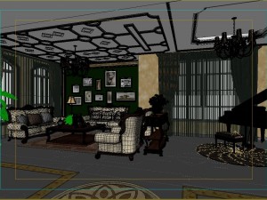 retro european living room 1730 3D Модель
