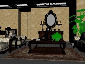 retro european living room 1730 3D Модель
