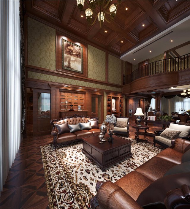 retro european living room 1825 3D Model .c4d .max .obj .3ds .fbx .stl .blend 
