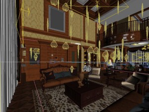 retro european living room 1825 3D Model