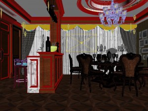 retro european living room 1825 3D Model