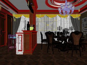 retro european living room 1825 3D Model