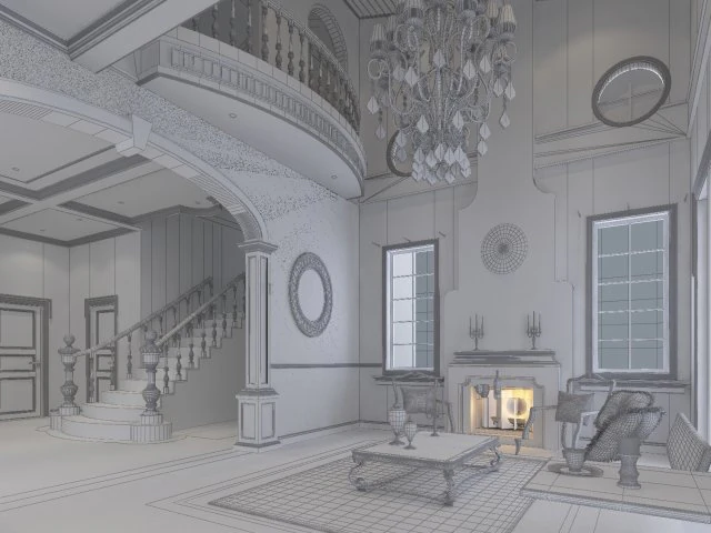 retro european living room 5157 3D Model .c4d .max .obj .3ds .fbx .stl .blend 