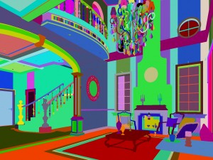 retro european living room 5157 Model 3D