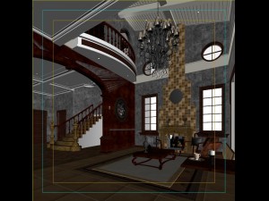 retro european living room 5157 Model 3D