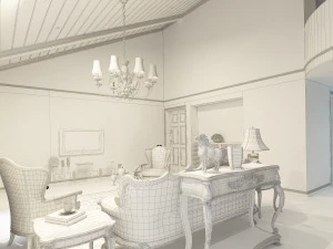 retro european living room 5159 3D Model