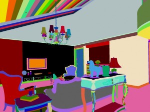 retro european living room 5159 Model 3D