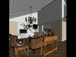 retro european living room 5159 Model 3D