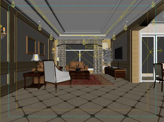 retro european living room 5171 3D Model .c4d .max .obj .3ds .fbx .stl .blend 