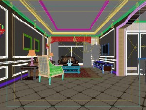 retro european living room 5171 3D Модель