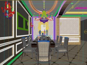 retro european living room 5171 3D Модель