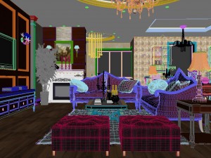 retro european living room restaurant 5130 Modèle 3D