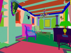 retro fashionable european living room 1785 Model 3D