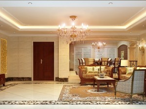 retro fashionable european living room dining room 5133 Model 3D