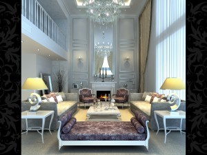double - style high - end european living room 1720 3D Model