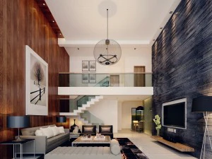 проста вітальня в дуплексному стилі 1812 3D Модель