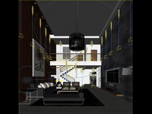 duplex style simple living room 1812 Model 3D