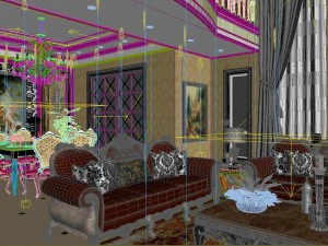 duplex stylish european living room 5142 3D Model