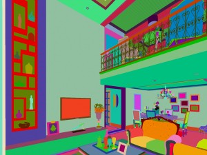luxurious retro duplex european living room 5118 3D Model
