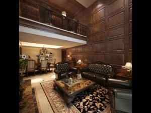 luxurious retro duplex european living room 5118 3D Model