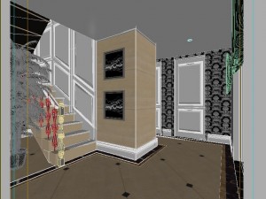 luxurious retro duplex european living room 5118 3D Model