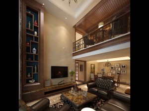 luxurious retro duplex european living room 5118 3D Model