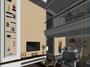 luxurious retro duplex european living room 5118 3D Model