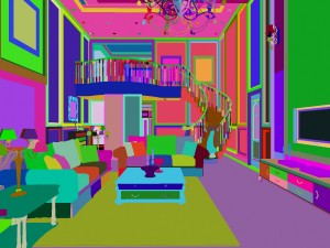 deluxe retro duplex continental living room restaurant 5131 3D Model