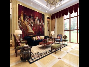 luxury retro european living room 1736 Modelo 3D