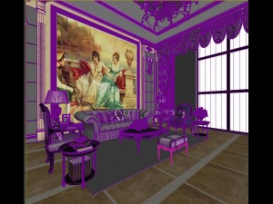 luxury retro european living room 1736 3D 模型