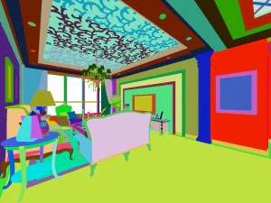 luxurious retro european living room 1737 3D Model