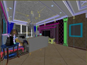 luxurious retro european living room 1737 Modelo 3D