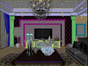 luxurious retro european living room 1737 Modelo 3D