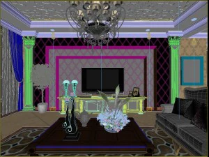 luxurious retro european living room 1737 3D Model