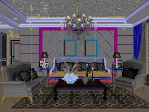 luxurious retro european living room 1737 3D Model