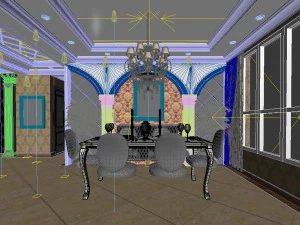 luxurious retro european living room 1737 3D Model