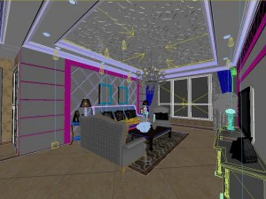 luxurious retro european living room 1737 3D Model