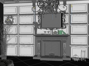 luxury retro european living room 1739 3D Модель