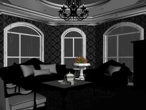 luxury retro european living room 1739 3D Model