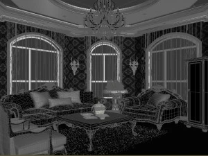luxury retro european living room 1739 3D Model
